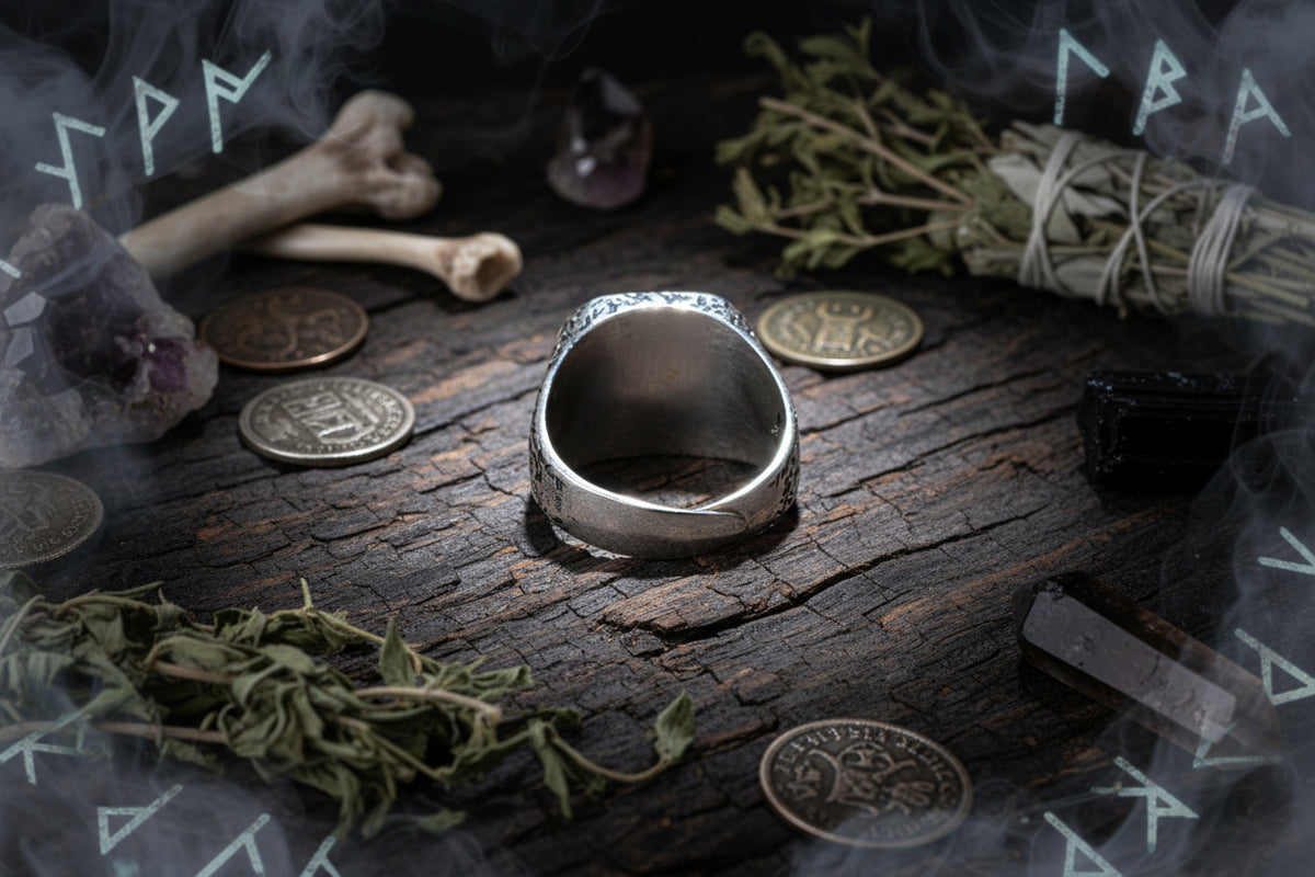 Luen Treasure Ring - Sorceress Sanctuary Silver Inlaid Copper Ring / Adjustable Opening
