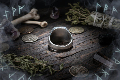 Luen Treasure Ring - Sorceress Sanctuary Silver Inlaid Copper Ring / Adjustable Opening