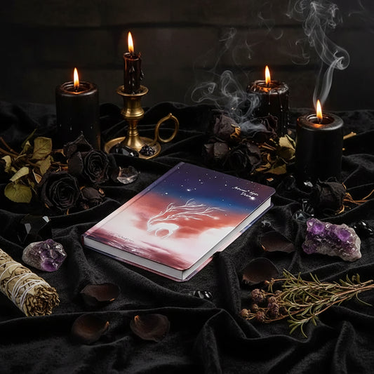 Luminous Journal - Sorceress Sanctuary Drinking water deer-Full Moon Fawn-Crescent Fawn-Roosting fawn