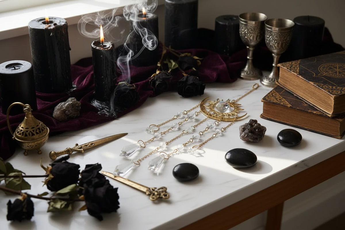 Lunar Suncatcher - Sorceress Sanctuary Flame Moon-Flame Eye-Flame Crystal Moon