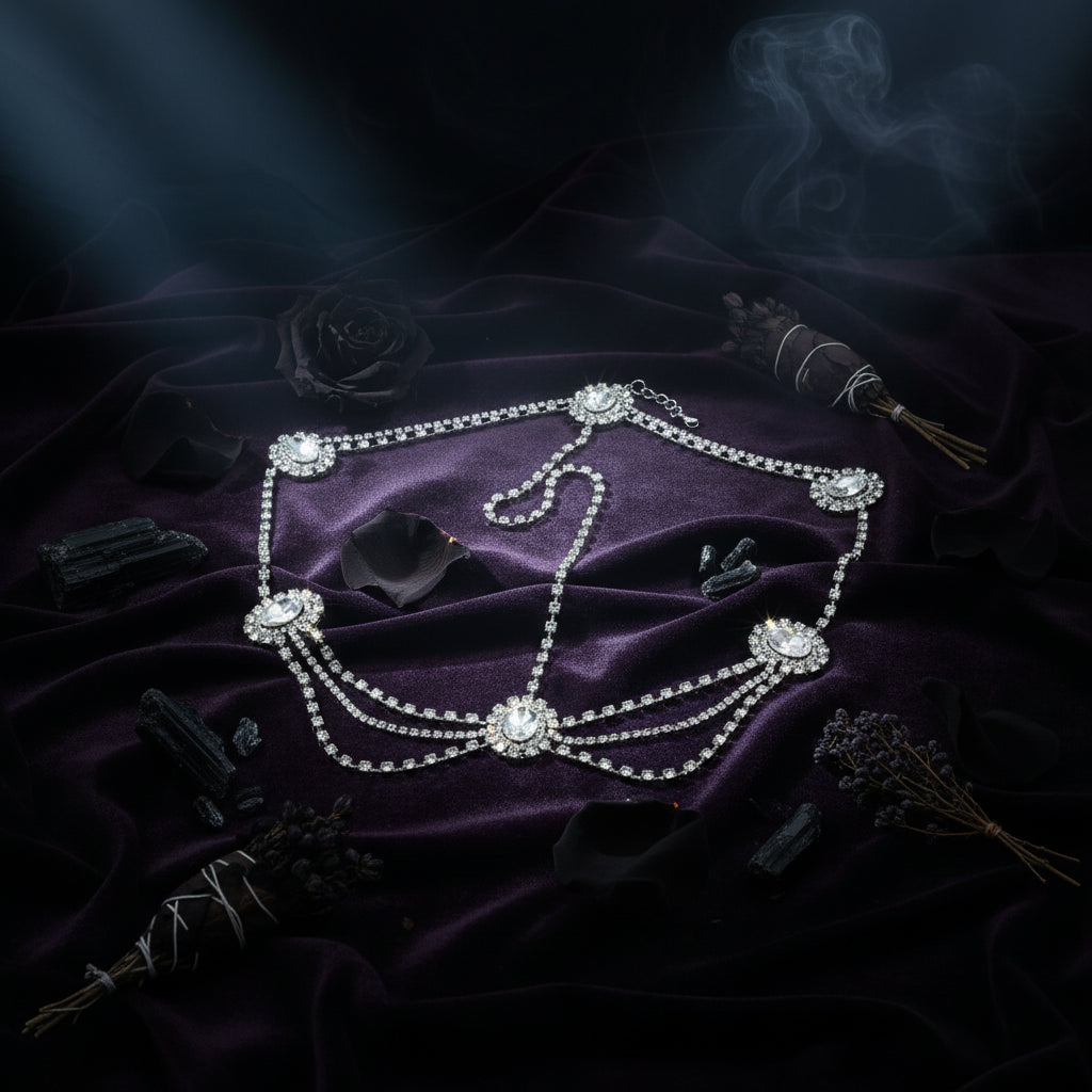 Gothic Rhinestone Hair Band Bridal Accessories Sorceress Sanctuary