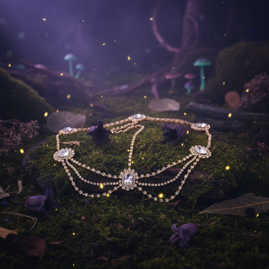 Gothic Rhinestone Hair Band Bridal Accessories Sorceress Sanctuary