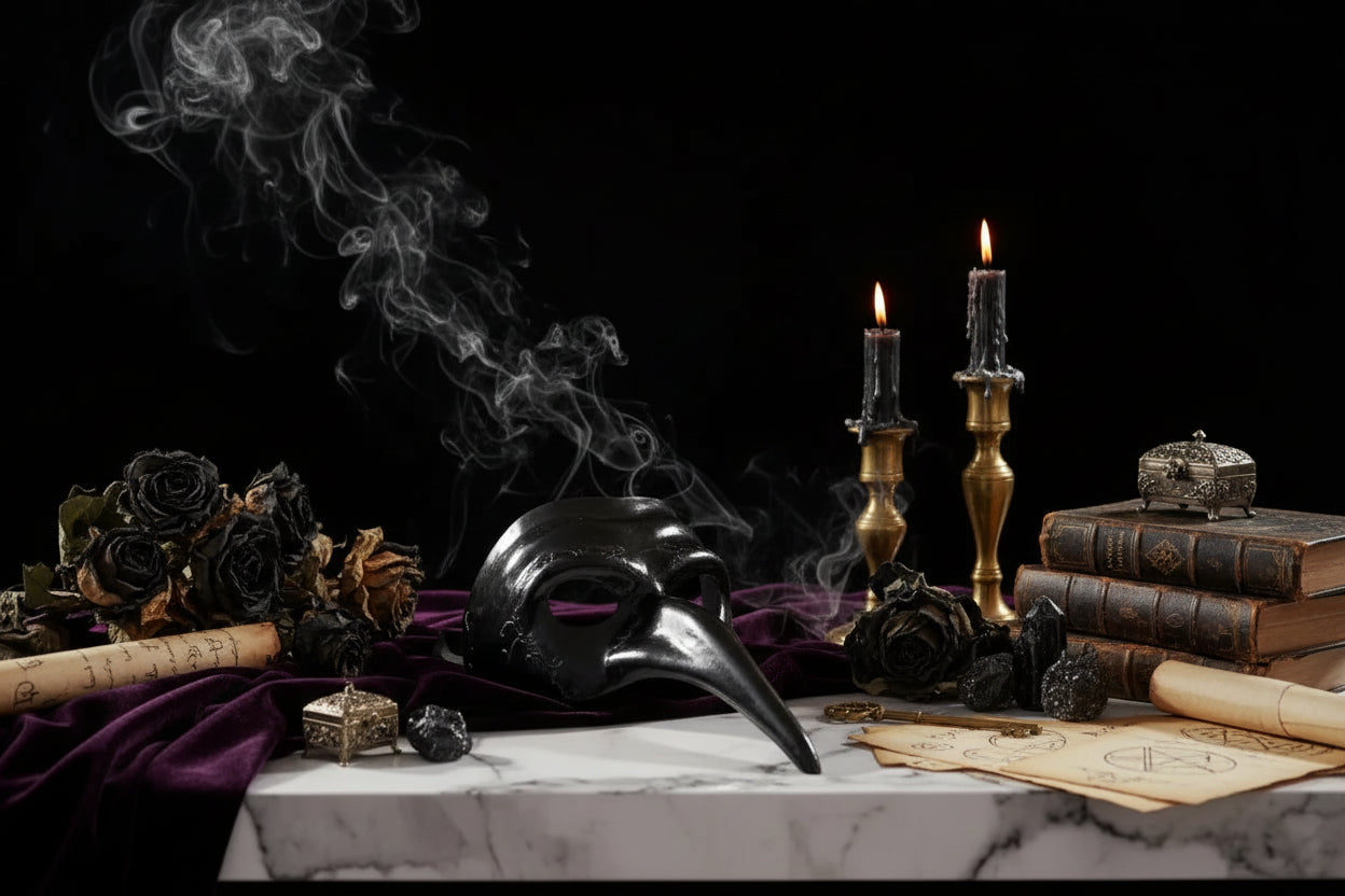 Luxury Venetian Masks - Sorceress Sanctuary Golden-Silver-Black
