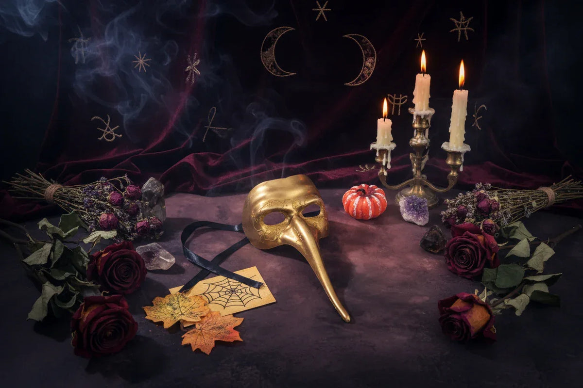 Luxury Venetian Masks - Sorceress Sanctuary Golden-Silver-Black