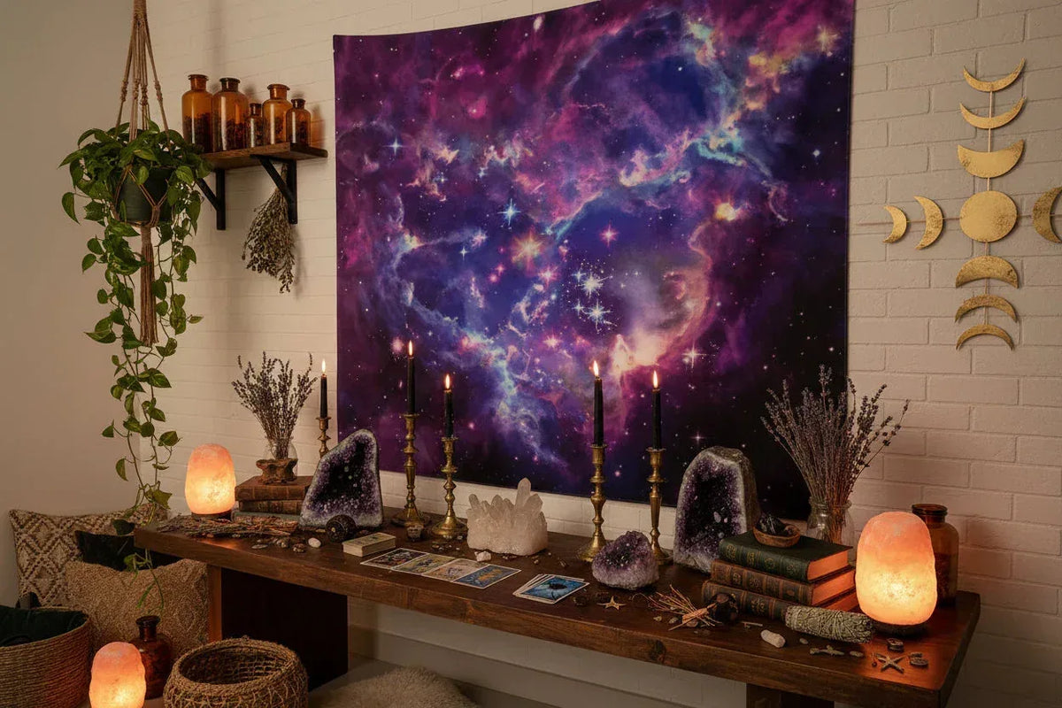 Magenta Galaxy Tapestry - Sorceress Sanctuary 150 100cm-150 130cm-150x200cm