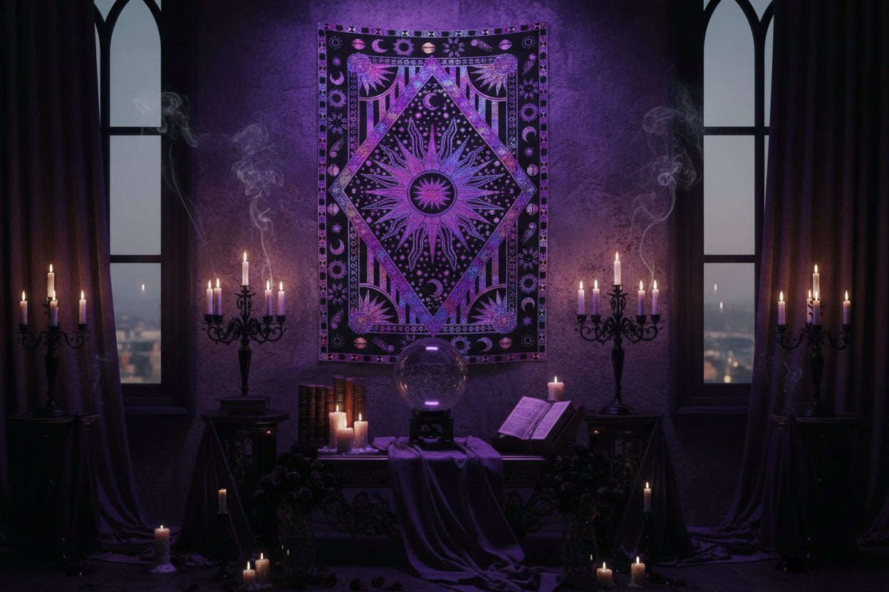 Magic Celestial Tapestry - Sorceress Sanctuary 150x100cm / Purple-150x130cm / Purple-150x200cm / Purple