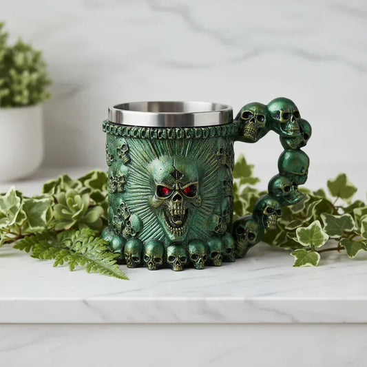 Magic Chalices - Sorceress Sanctuary Dragon Skeleton 1-Skull Face-Skeleton Hand-Mini Skulls-Wolf Head