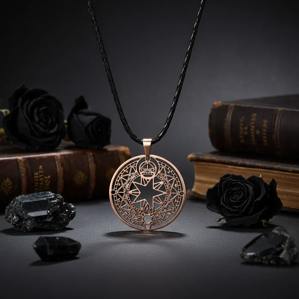 Magic Circle Necklace - Sorceress Sanctuary Silver-Copper-The ancient copper