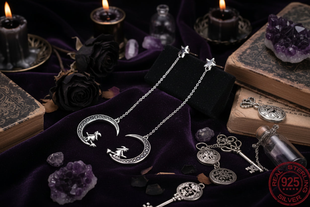Magic Witch Earrings - Sorceress Sanctuary 925 Silver