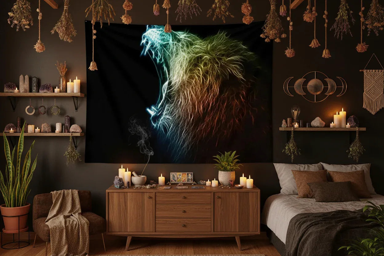 Majestic Lion Tapestry - Sorceress Sanctuary 150x200cm-150×100cm-150×150cm-150×130cm