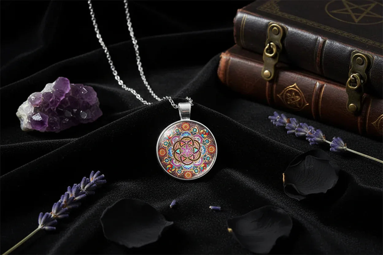 Mandala Chakra Necklace - Sorceress Sanctuary Silver-Gold-Black