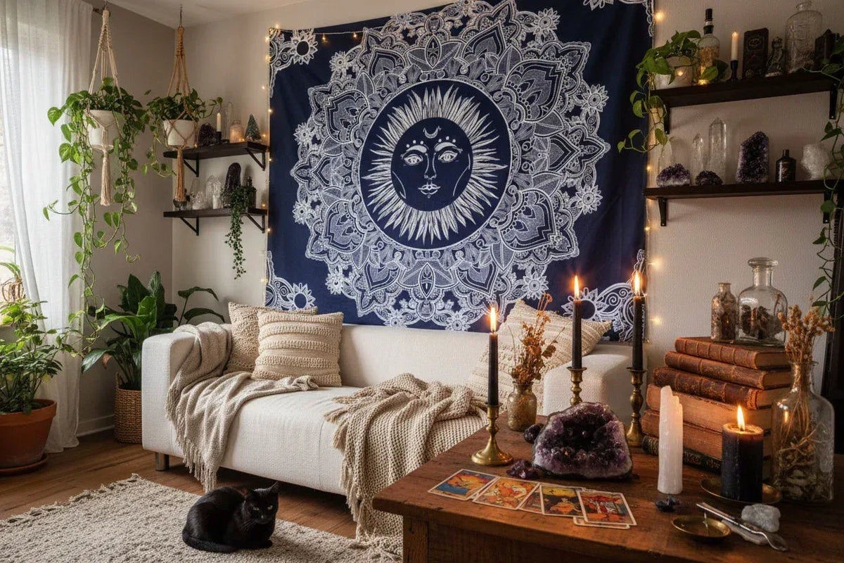 Mandala Sun Tapestry - Sorceress Sanctuary 150×100cm-150×130cm-150×200cm-150×230cm