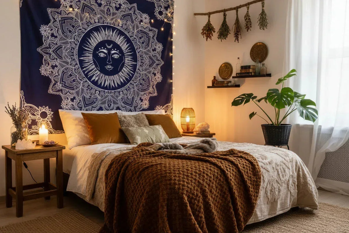 Mandala Sun Tapestry - Sorceress Sanctuary 150×100cm-150×130cm-150×200cm-150×230cm
