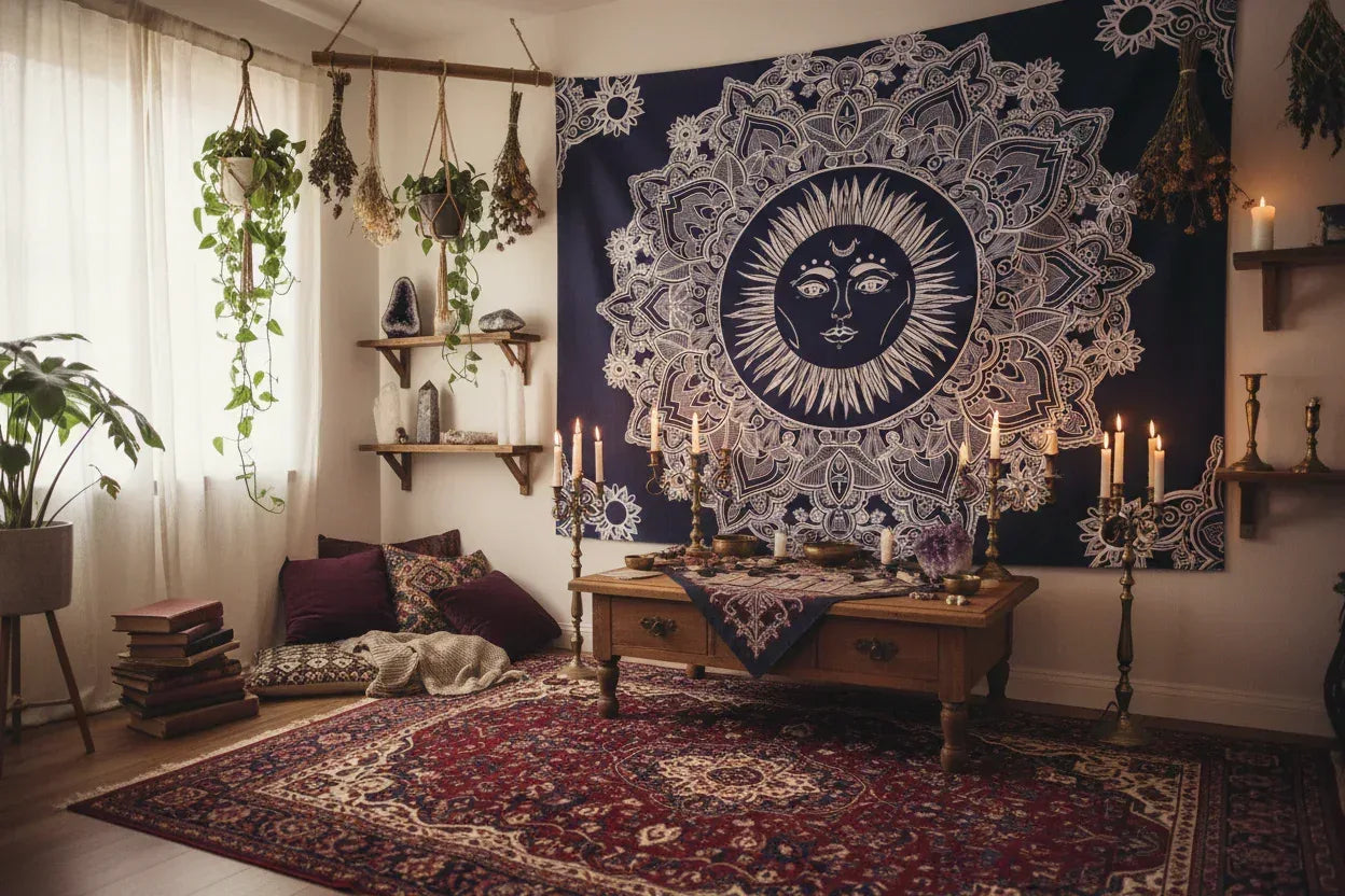 Mandala Sun Tapestry - Sorceress Sanctuary 150×100cm-150×130cm-150×200cm-150×230cm