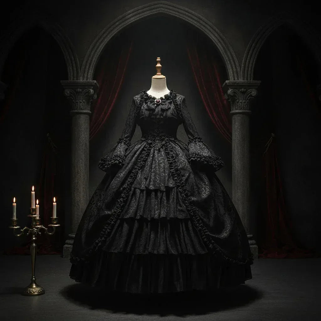 Medieval Court Dress - Sorceress Sanctuary Wine Red / S-Wine Red / M-Wine Red / L-Wine Red / XL-Wine Red / XXL