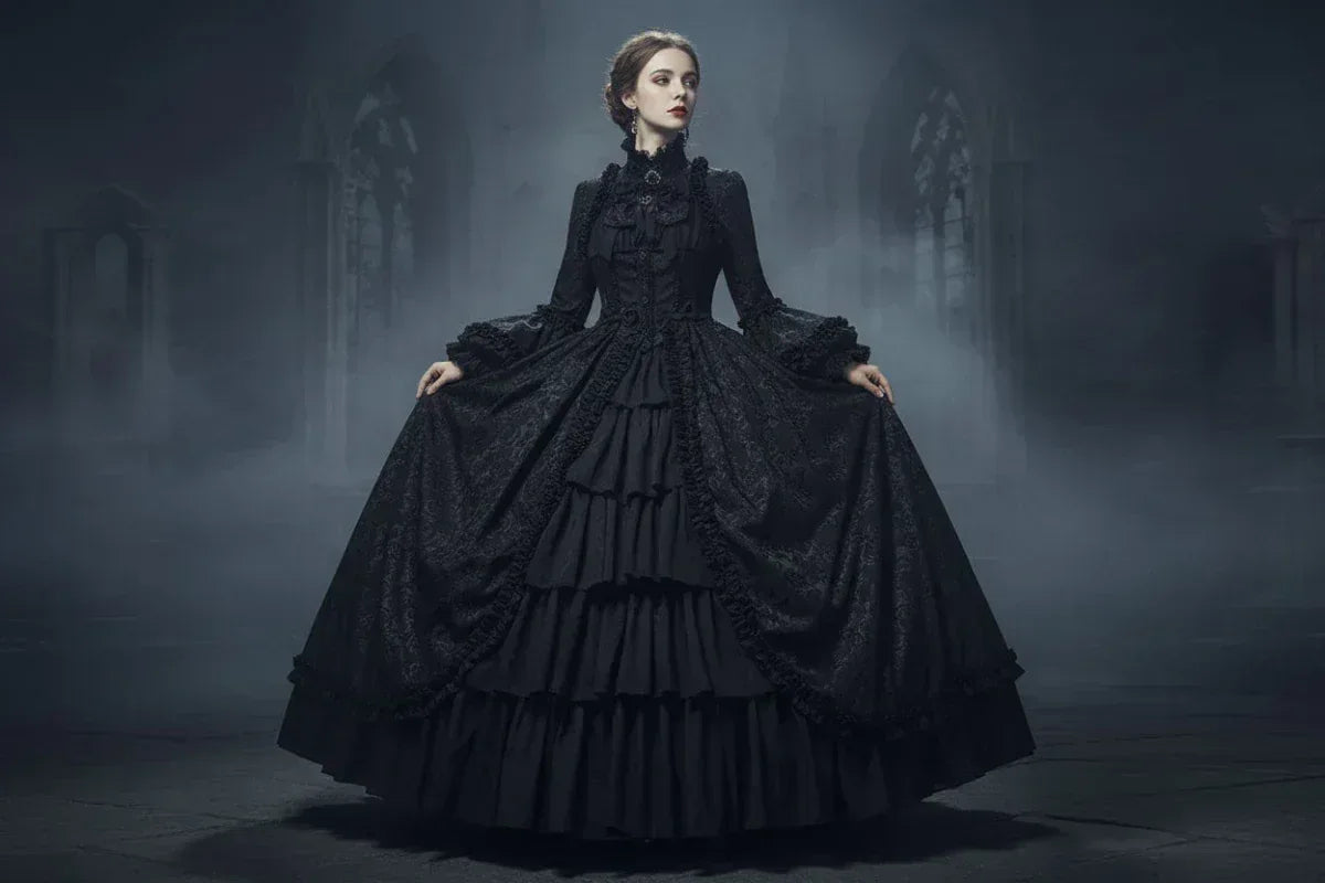 Medieval Court Dress - Sorceress Sanctuary Wine Red / S-Wine Red / M-Wine Red / L-Wine Red / XL-Wine Red / XXL