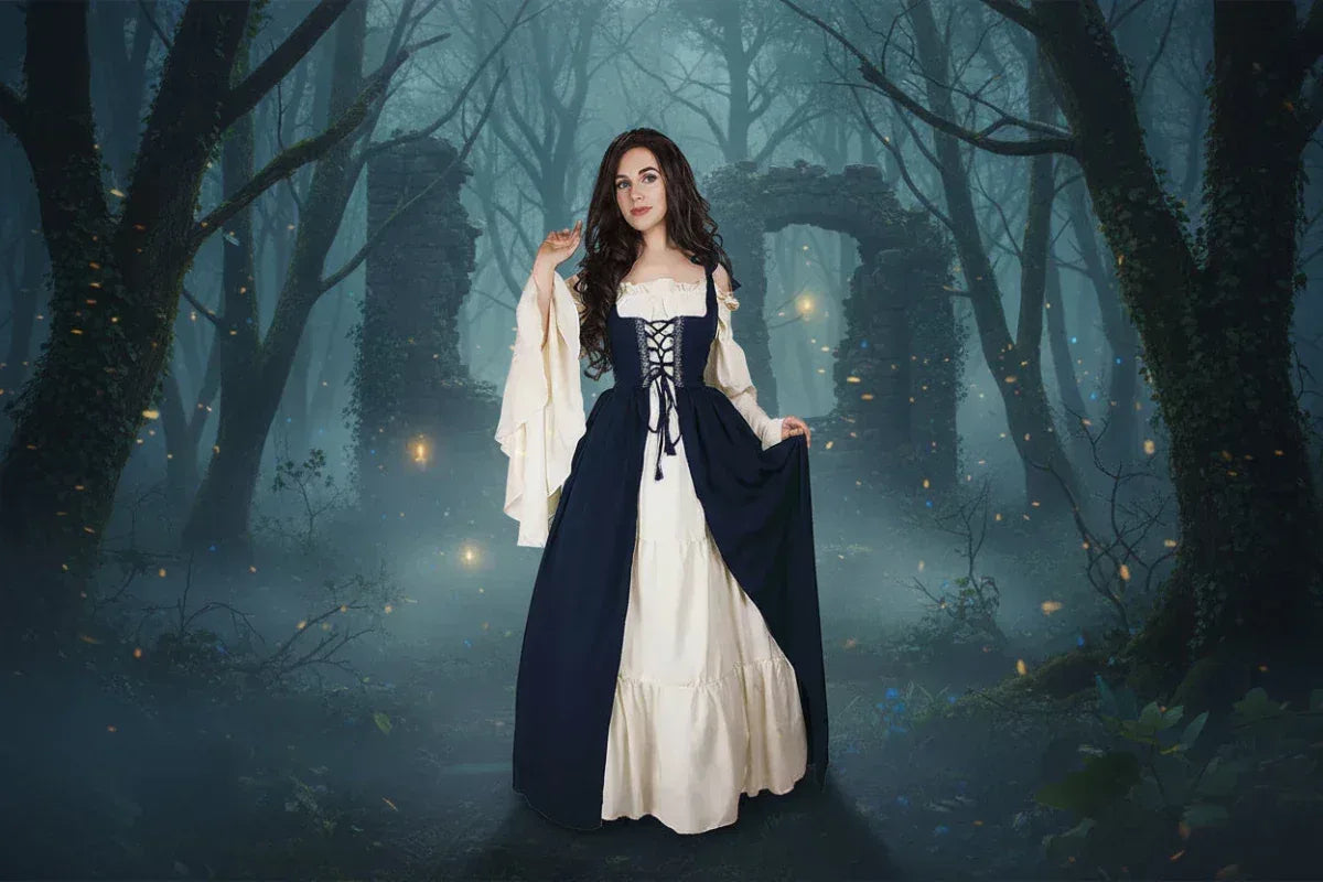 Medieval Dress - Sorceress Sanctuary Dark blue / S-Dark blue / M-Dark blue / L-Dark blue / XL-Dark blue / XXL