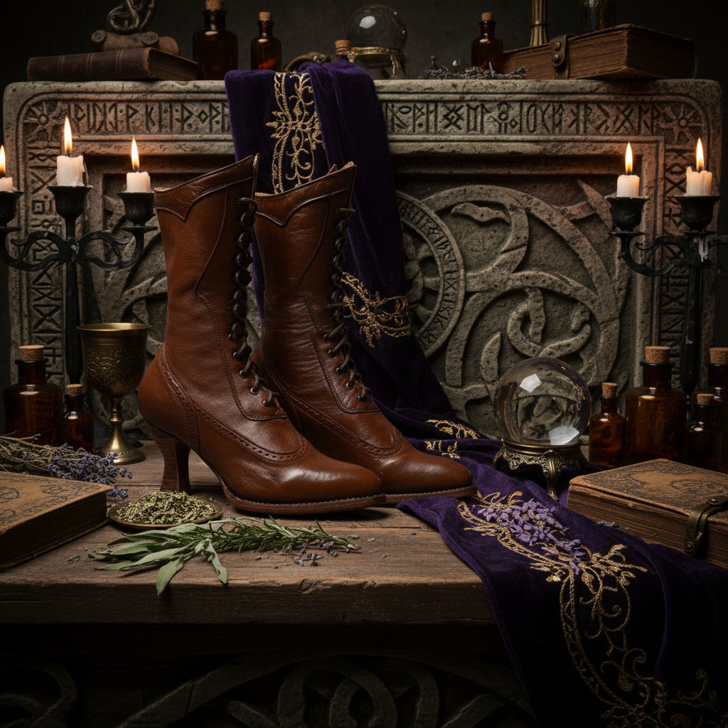 British Style Mid-Heel Women's Lace-Up Ankle Boots Sorceress Sanctuary