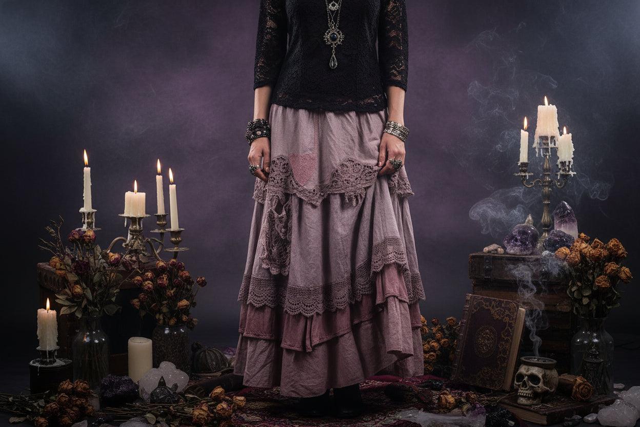Medieval Patchwork Skirt - Sorceress Sanctuary Pink / S-Pink / M-Pink / L-Pink / XL-Pink / 2XL