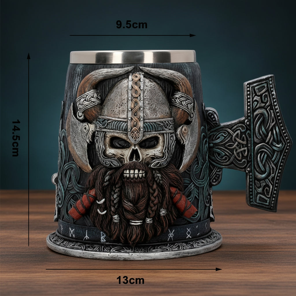 Medieval Viking Beer Mug with Axe Design, 18cm Sorceress Sanctuary