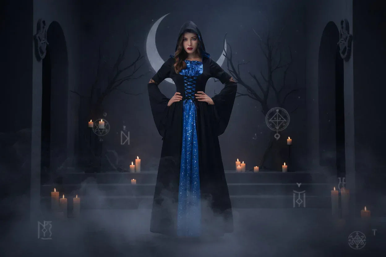 Medieval Witch Outfit - Sorceress Sanctuary Black / S-Black / M-Black / L-Black / XL-Black / 2XL