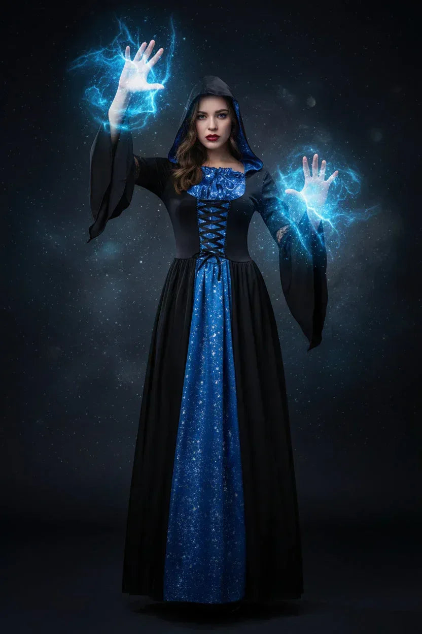 Medieval Witch Outfit - Sorceress Sanctuary Black / S-Black / M-Black / L-Black / XL-Black / 2XL