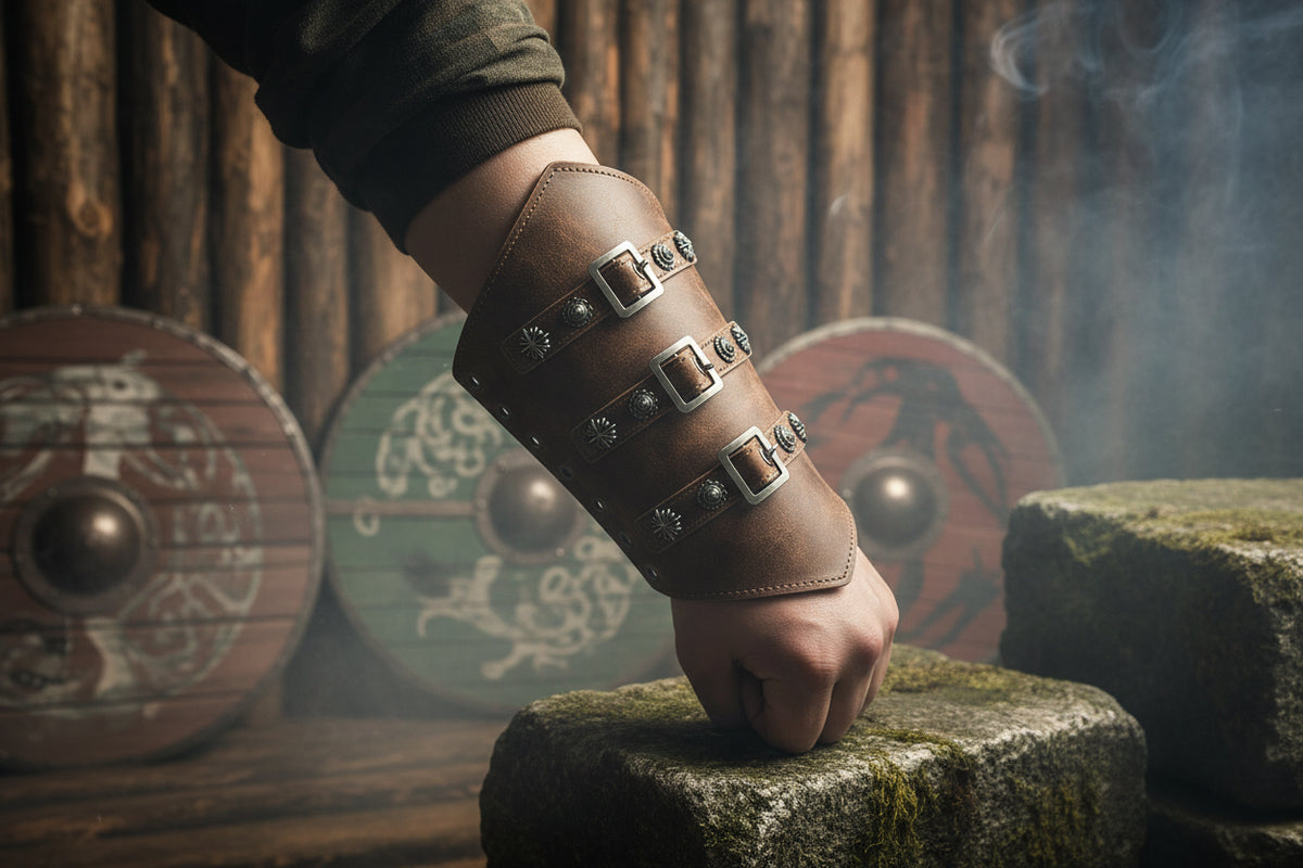 Medieval Wrist Guards - Sorceress Sanctuary brown-dark coffee