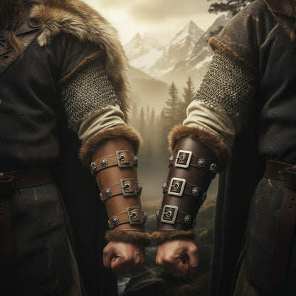 Medieval Wrist Guards - Sorceress Sanctuary brown-dark coffee