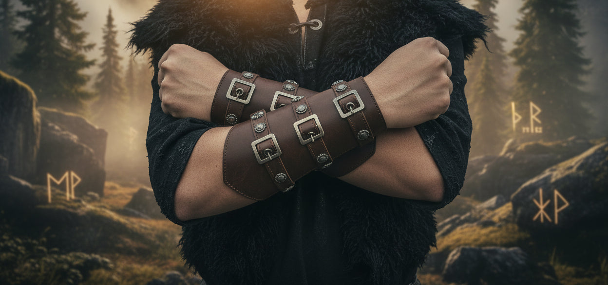 Medieval Wrist Guards - Sorceress Sanctuary brown-dark coffee