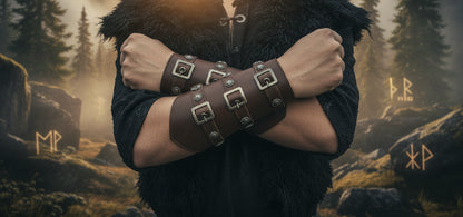 Medieval Wrist Guards - Sorceress Sanctuary brown-dark coffee