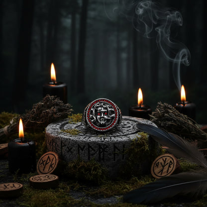 Retro Greek Mythology Medusa Snake Head Titanium Ring Sorceress Sanctuary
