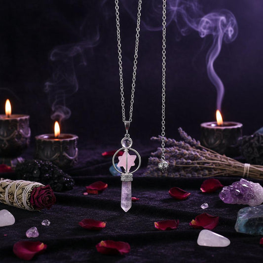 Merkaba Hexagram Pendulum - Sorceress Sanctuary Blue Turquoise-Labradorite-Sodalite-White Turquoise-Turquoise  