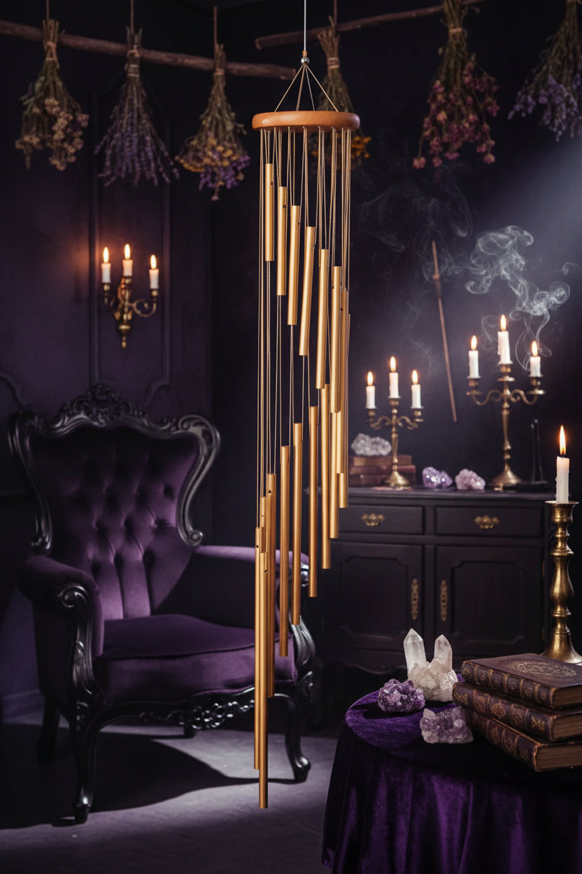 Metal Wind Chimes - Sorceress Sanctuary Golden-Silver