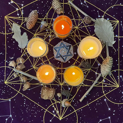 Metatron Altar Cloth - Sorceress Sanctuary Black with cloth bag-Purple with cloth bag-Black-Purple