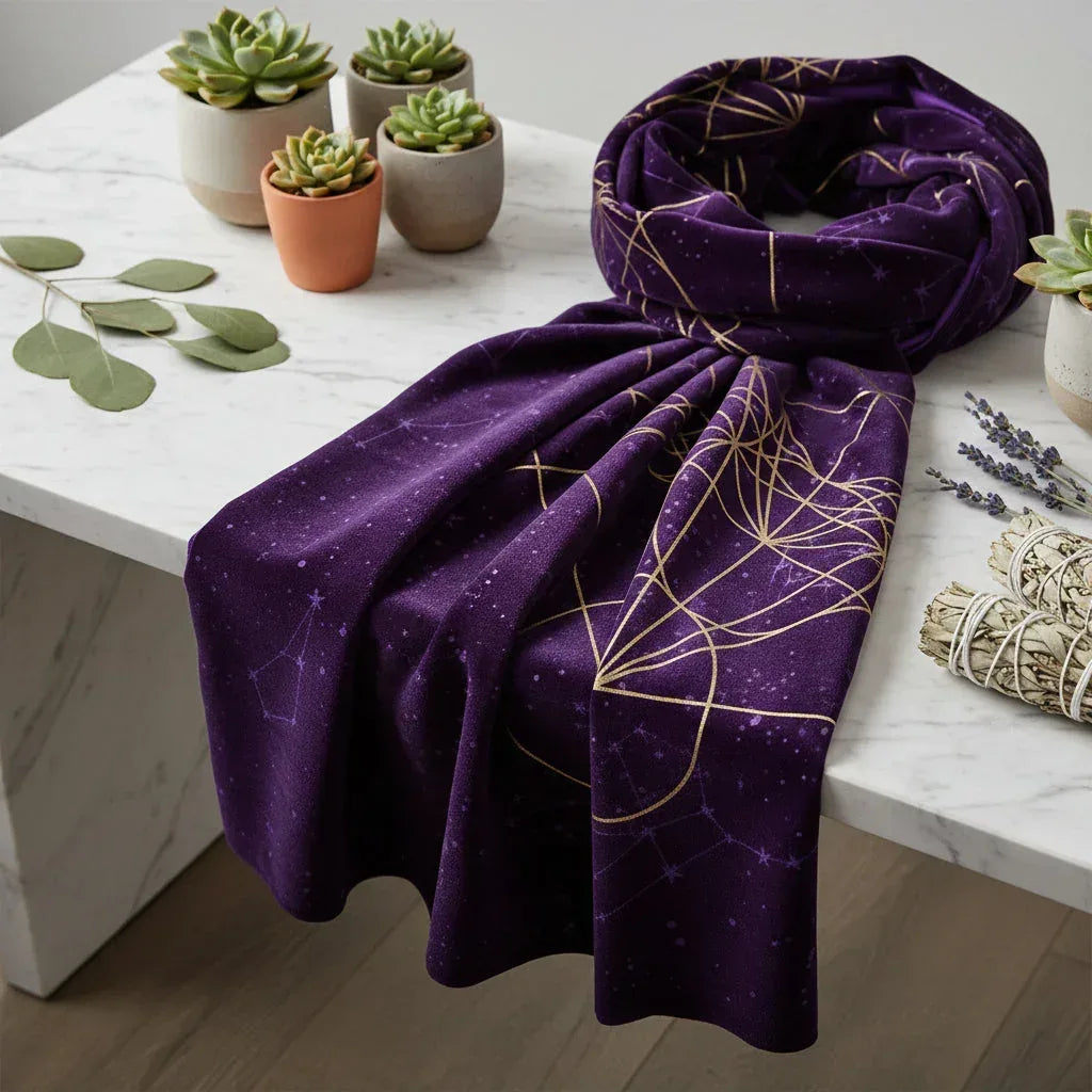 Metatron Altar Cloth - Sorceress Sanctuary Black with cloth bag-Purple with cloth bag-Black-Purple