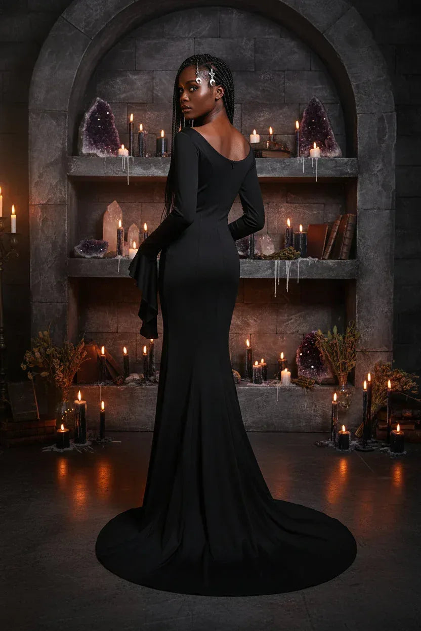 Midnight Enchantress Dress - Sorceress Sanctuary Black / XS-Black / S-Black / M-Black / L-Black / XL