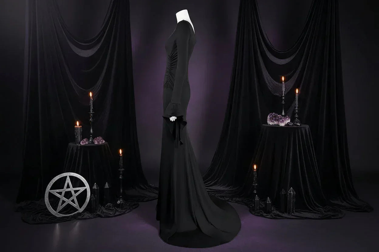Midnight Enchantress Dress - Sorceress Sanctuary Black / XS-Black / S-Black / M-Black / L-Black / XL