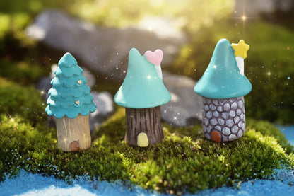 Mini Fairy Houses - Sorceress Sanctuary Large Love Stone Room-Large Tree House-Large Love Tree House-Large Star Stone Room-Large Moon Tree House