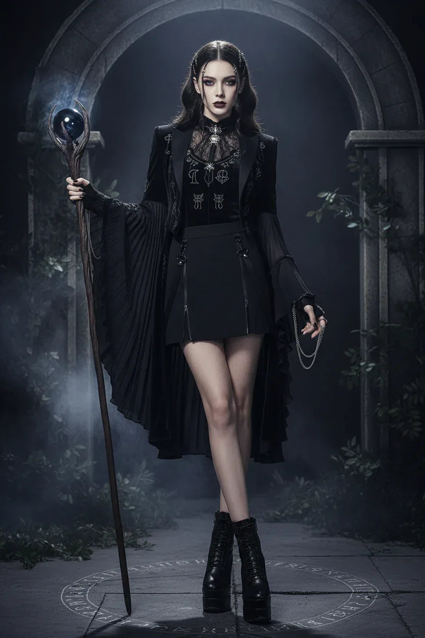 Mini Zipper Skirt - Sorceress Sanctuary Black / S-Black / M-Black / L