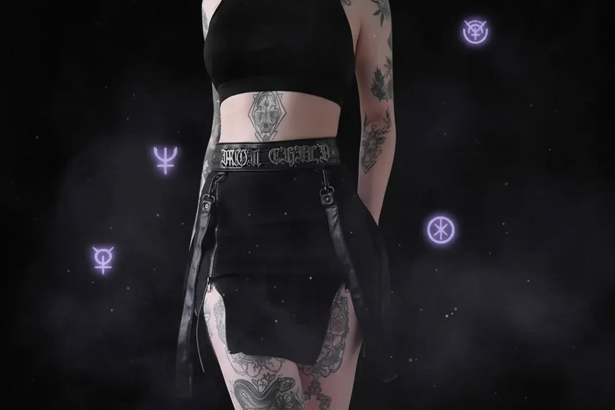 Mini Zipper Skirt - Sorceress Sanctuary Black / S-Black / M-Black / L