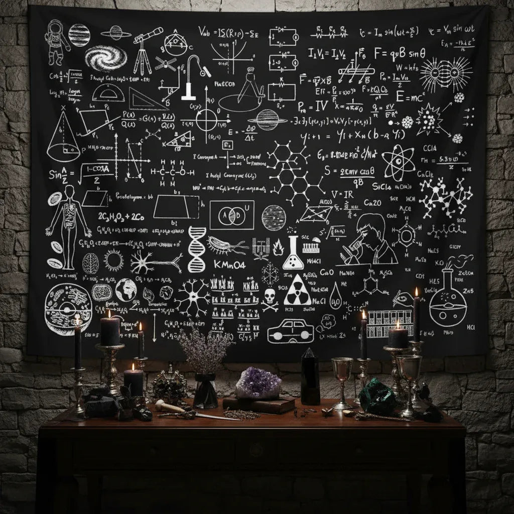 Mixed Mystical Tapestries - Sorceress Sanctuary Maths / Brushed Cloth 95x75cm-Maths / Brushed Cloth 150x100cm-Maths / Brushed Cloth 150x130cm-Maths / Brushed Cloth 200x150cm-Maths / Brushed Cloth 230x180cm