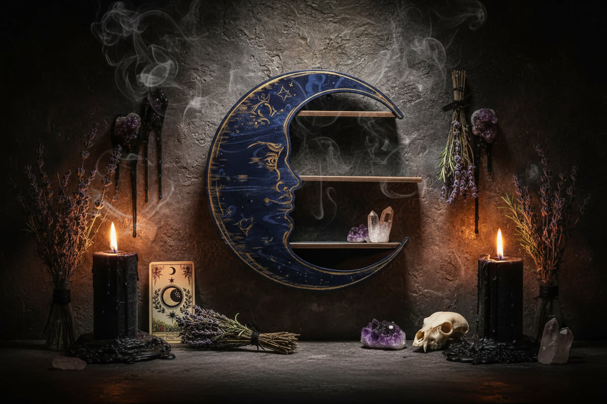 Moon Crystal Shelf - Sorceress Sanctuary Black / 25*25*7.5cm-Purple / 25*25*7.5cm-Yellow / 25*25*7.5cm-Log Color / 25*25*7.5cm