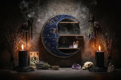 Moon Crystal Shelf - Sorceress Sanctuary Black / 25*25*7.5cm-Purple / 25*25*7.5cm-Yellow / 25*25*7.5cm-Log Color / 25*25*7.5cm