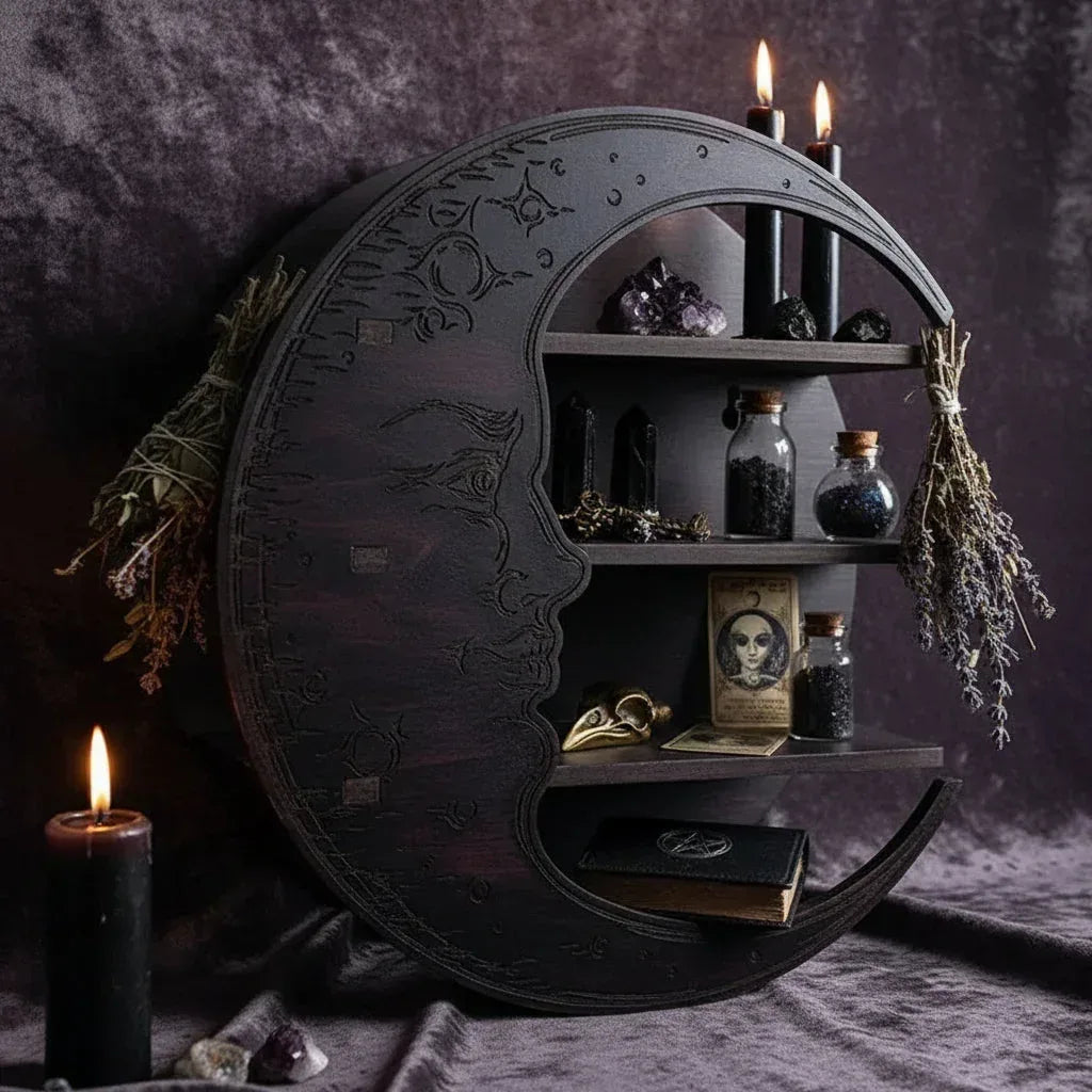 Moon Crystal Shelf - Sorceress Sanctuary Black / 25*25*7.5cm-Purple / 25*25*7.5cm-Yellow / 25*25*7.5cm-Log Color / 25*25*7.5cm