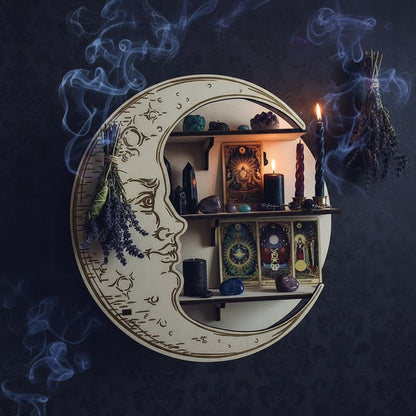 Moon Crystal Shelf - Sorceress Sanctuary Black / 25*25*7.5cm-Purple / 25*25*7.5cm-Yellow / 25*25*7.5cm-Log Color / 25*25*7.5cm