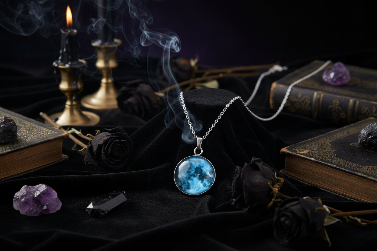 Moon Glow Necklace - Sorceress Sanctuary Light blue moon-White Moon-Fire moon-Blue moon-Green moon