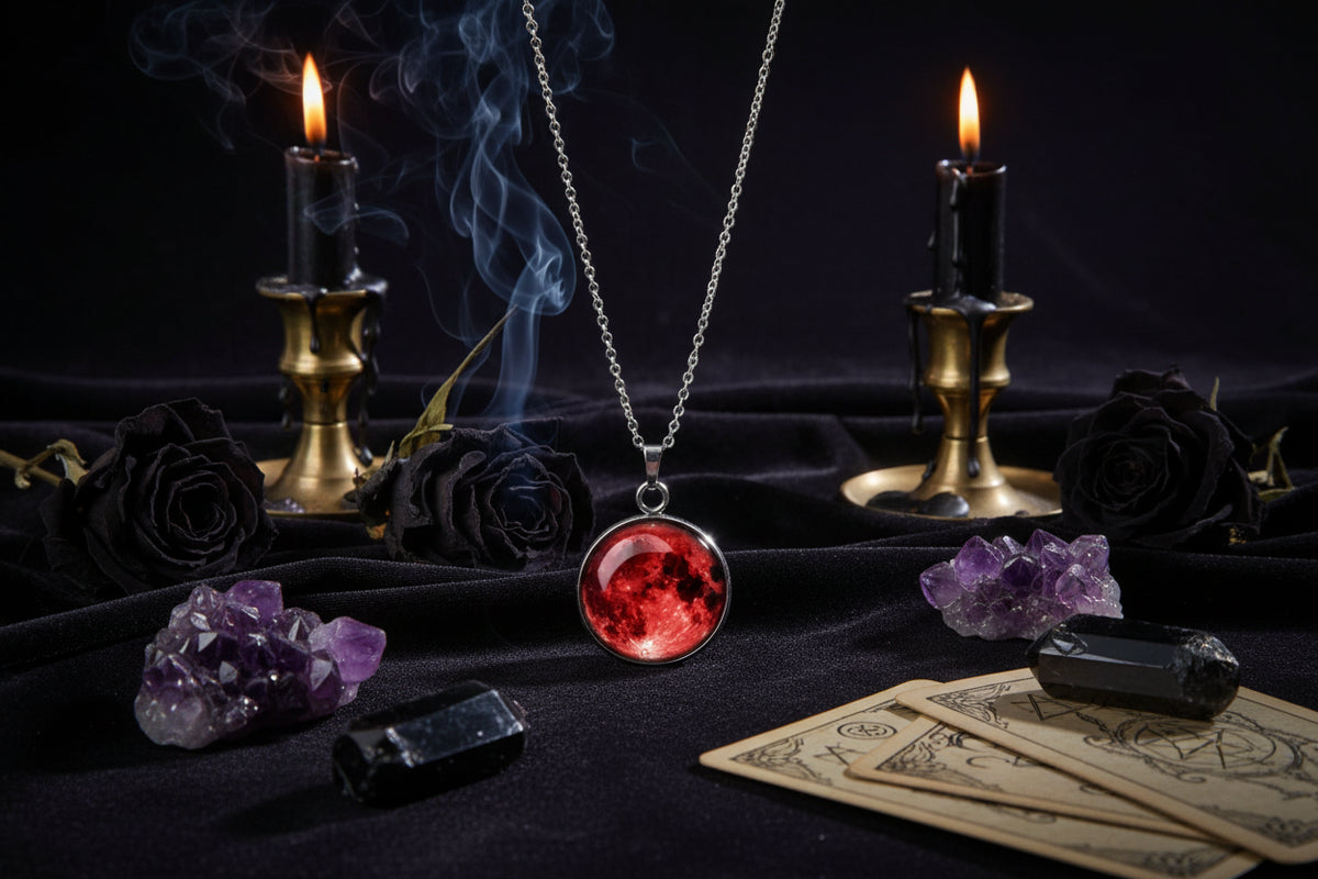 Moon Glow Necklace - Sorceress Sanctuary Light blue moon-White Moon-Fire moon-Blue moon-Green moon