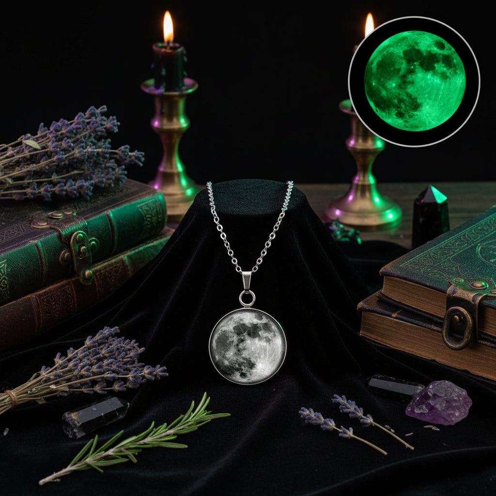 Moon Glow Necklace - Sorceress Sanctuary Light blue moon-White Moon-Fire moon-Blue moon-Green moon