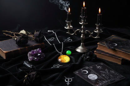 Moon Glow Necklace - Sorceress Sanctuary Light blue moon-White Moon-Fire moon-Blue moon-Green moon