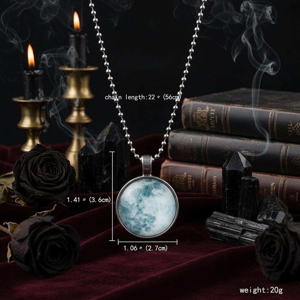 Moon Glow Necklace - Sorceress Sanctuary Light blue moon-White Moon-Fire moon-Blue moon-Green moon
